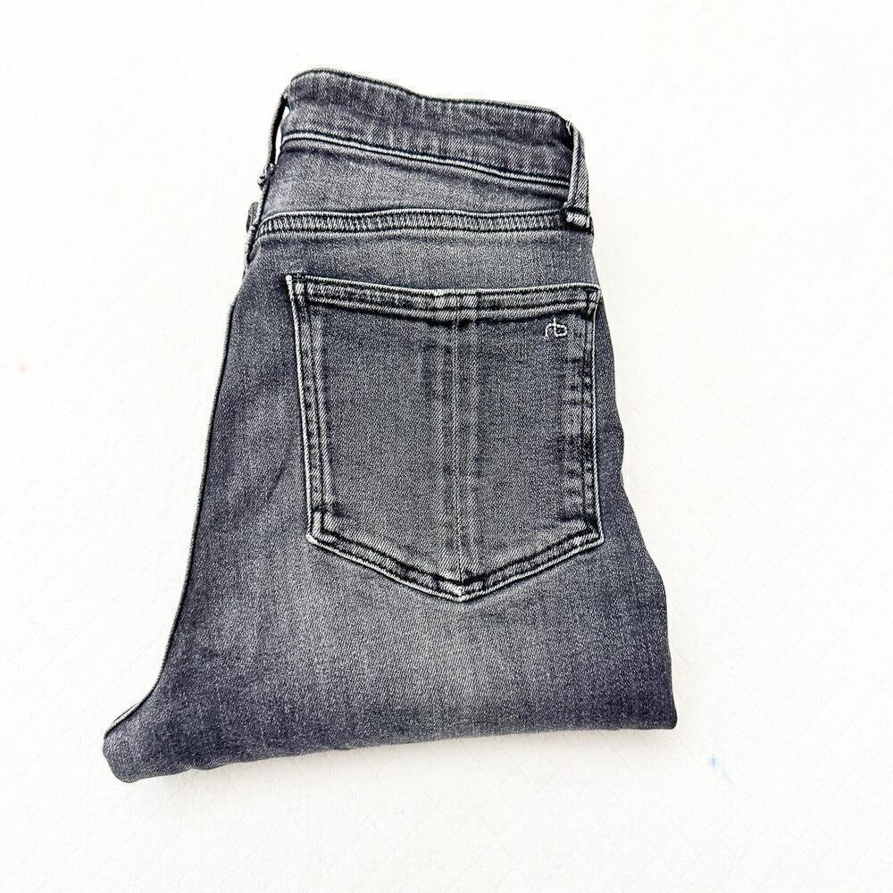 Rag & Bone Nina High-Rise Ankle Cigarette Gray Wash Charcoal Denim Jeans Size 26